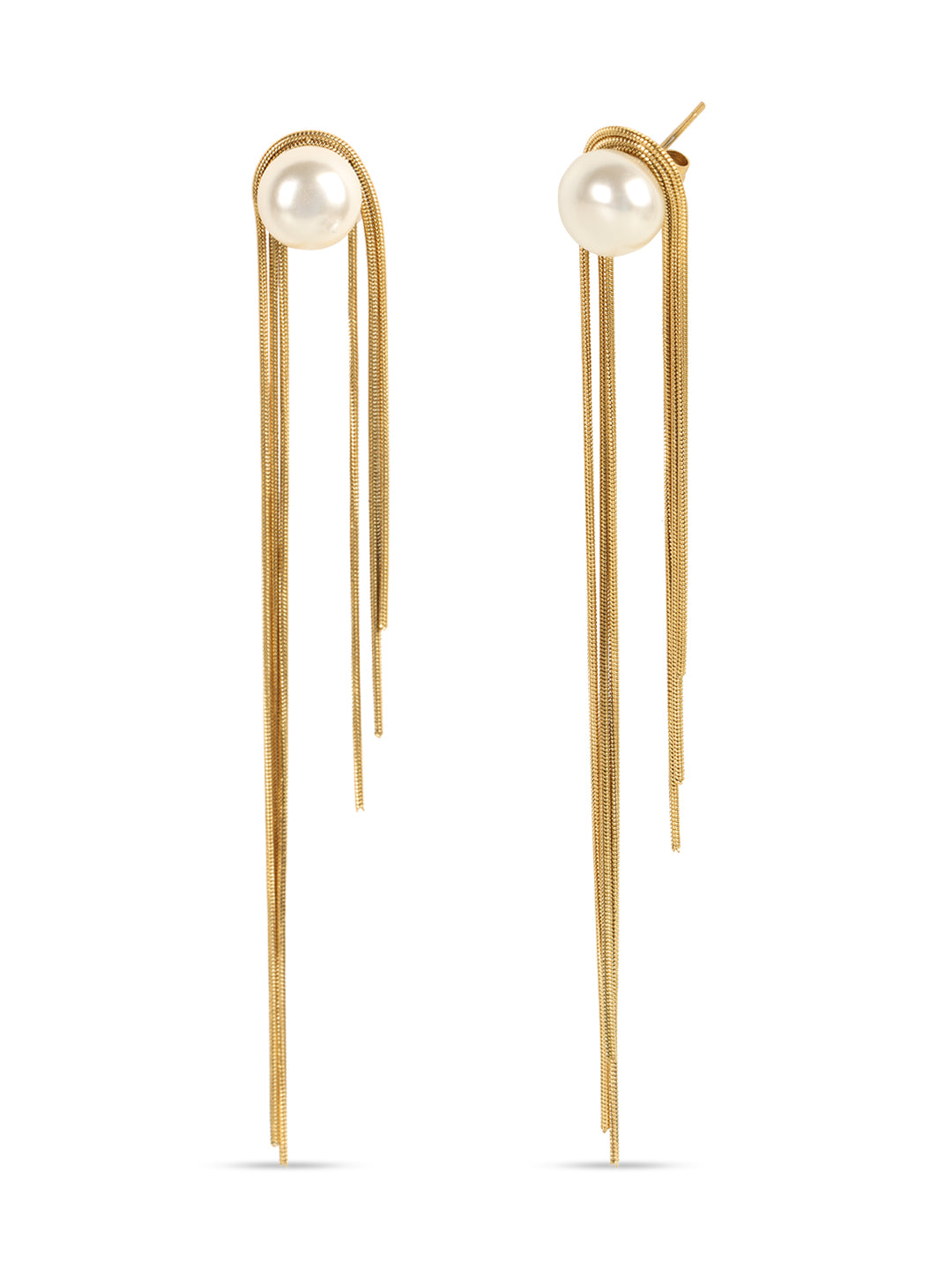 Kraze Opulent Pearl & Gold Dangling Earrings