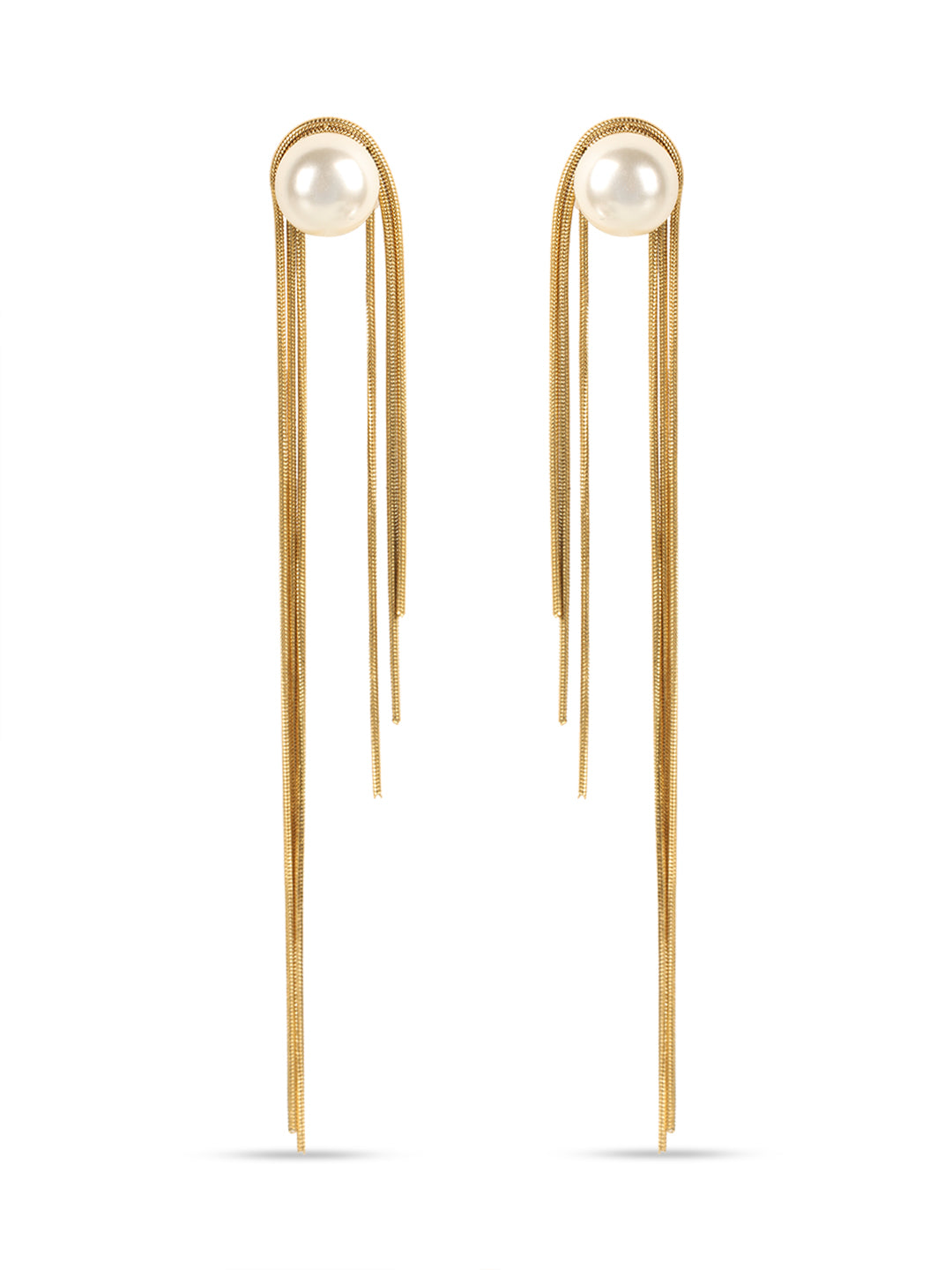 Kraze Opulent Pearl & Gold Dangling Earrings