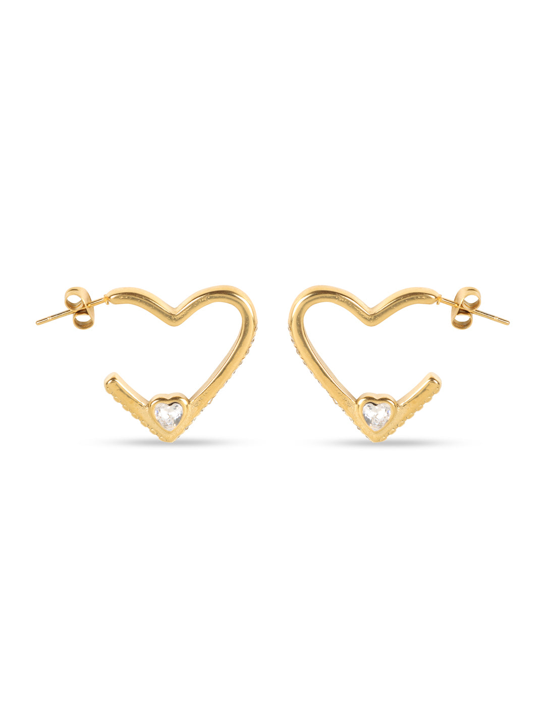 Kraze:- Dainty Heart Charm Earrings