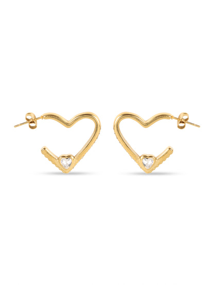 Kraze:- Dainty Heart Charm Earrings