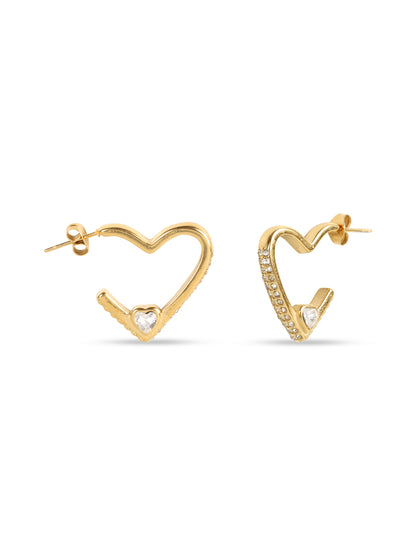 Kraze:- Dainty Heart Charm Earrings