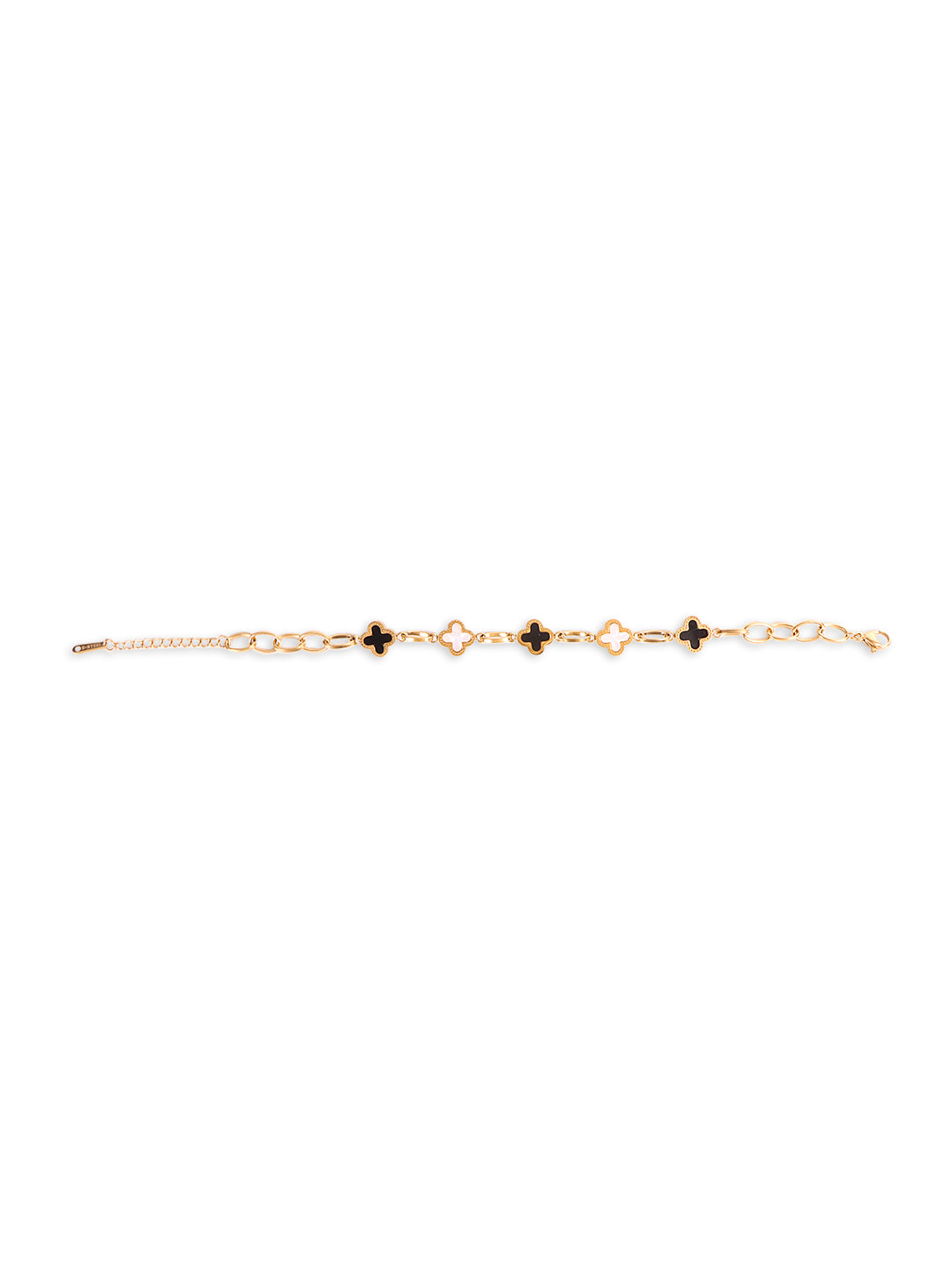 Kraze Noir Blossom Gold-Plated Charm Bracelet