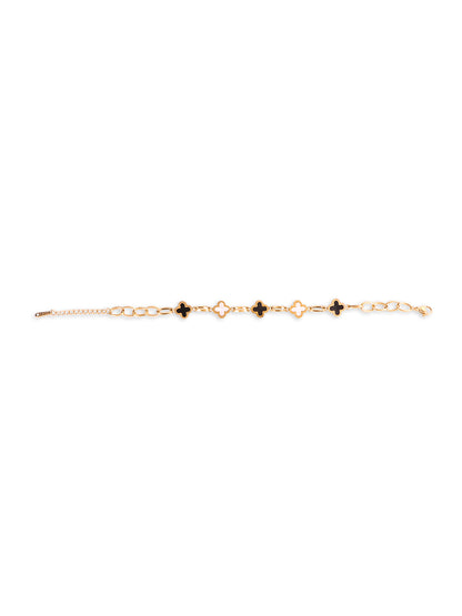 Kraze Noir Blossom Gold-Plated Charm Bracelet