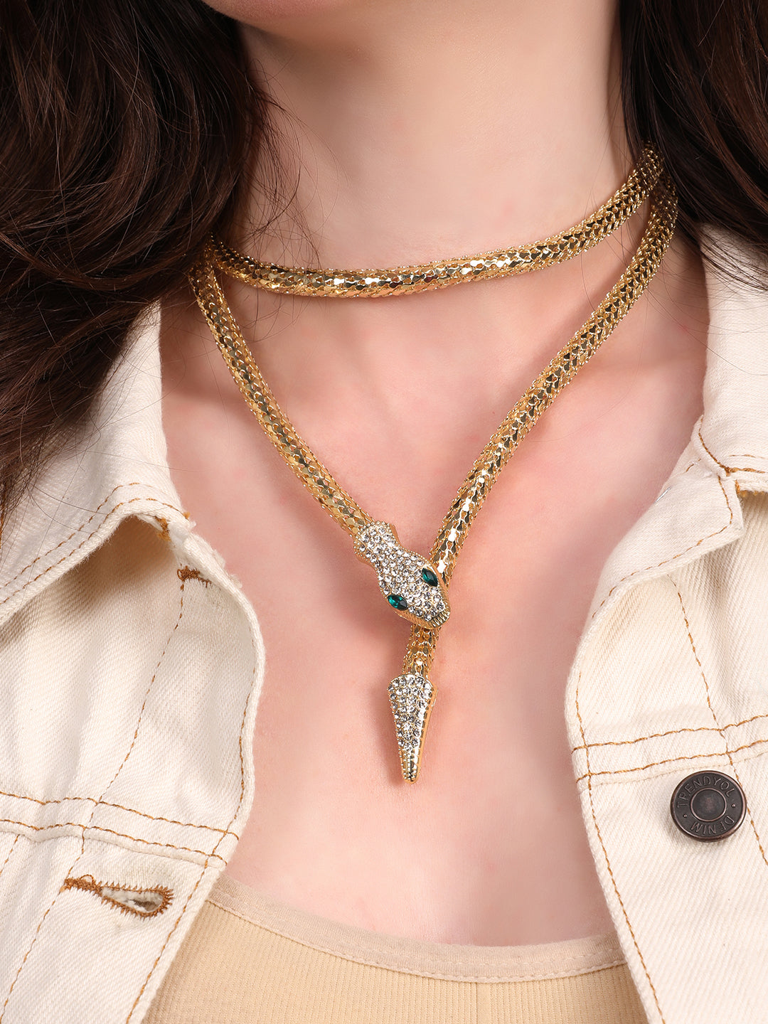 Stylish Celestial Serpent Double-Layer Necklace