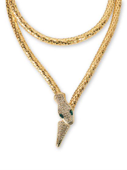 Stylish Celestial Serpent Double-Layer Necklace