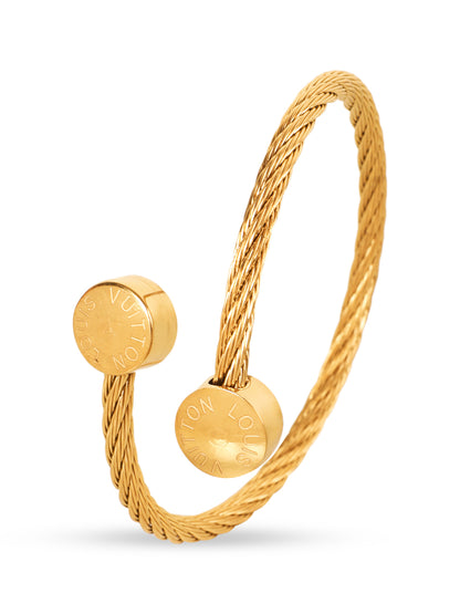 Golden Twist Cuff Bracelet