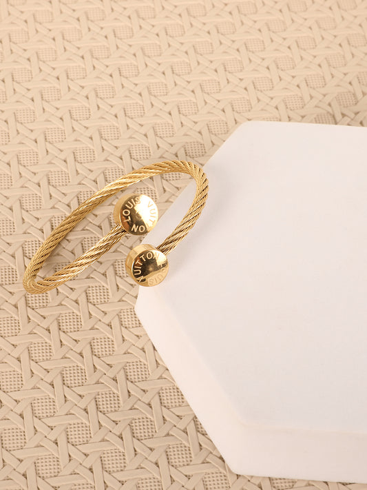 Golden Twist Cuff Bracelet