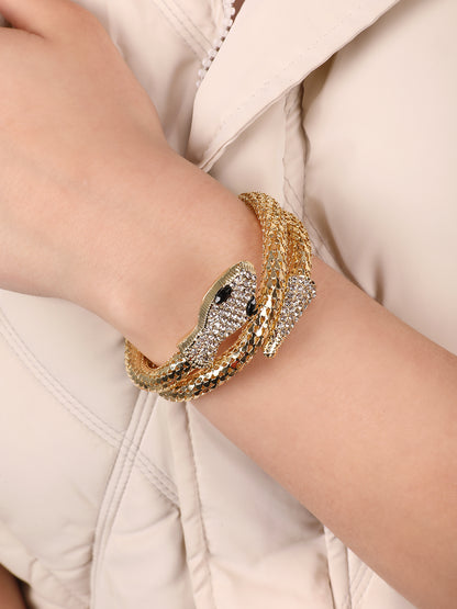 Kraze Golden Python Wrap Bracelet