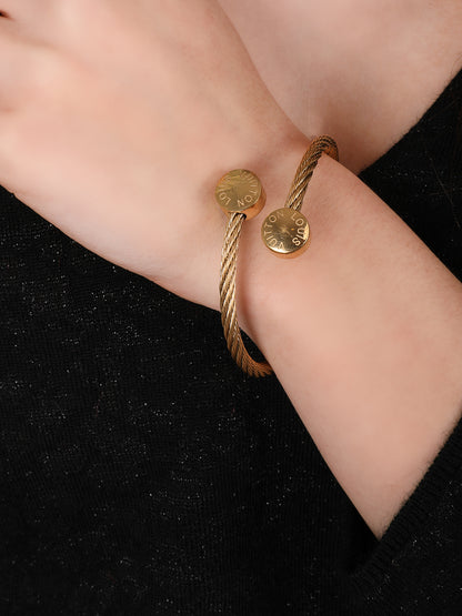 Golden Twist Cuff Bracelet