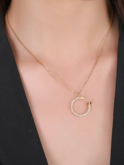 Celestial Shine Half-Moon Pendant