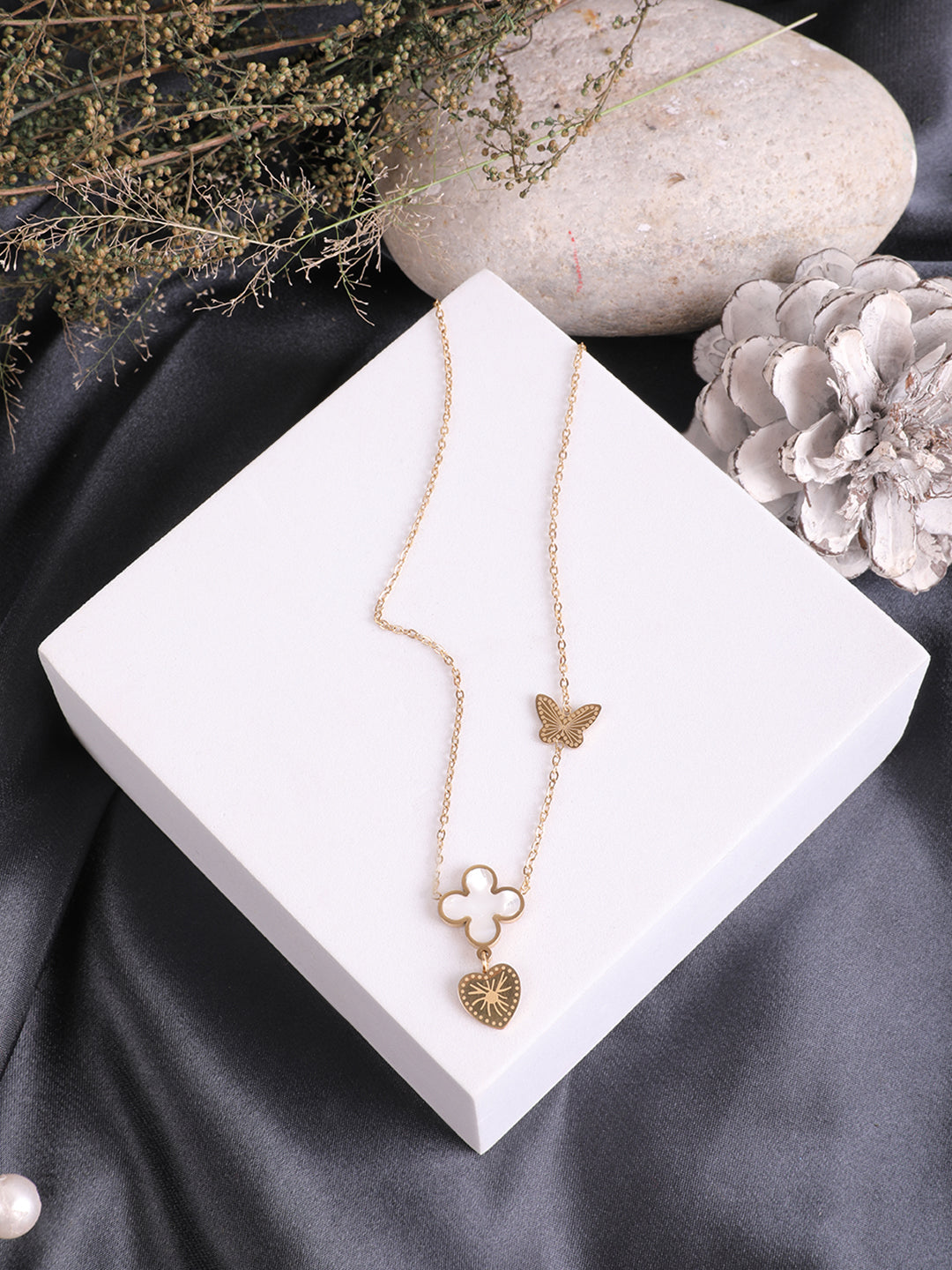 Kraze Shimmering Gold Charm Necklace