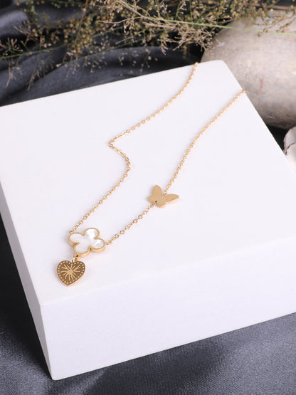 Kraze Shimmering Gold Charm Necklace