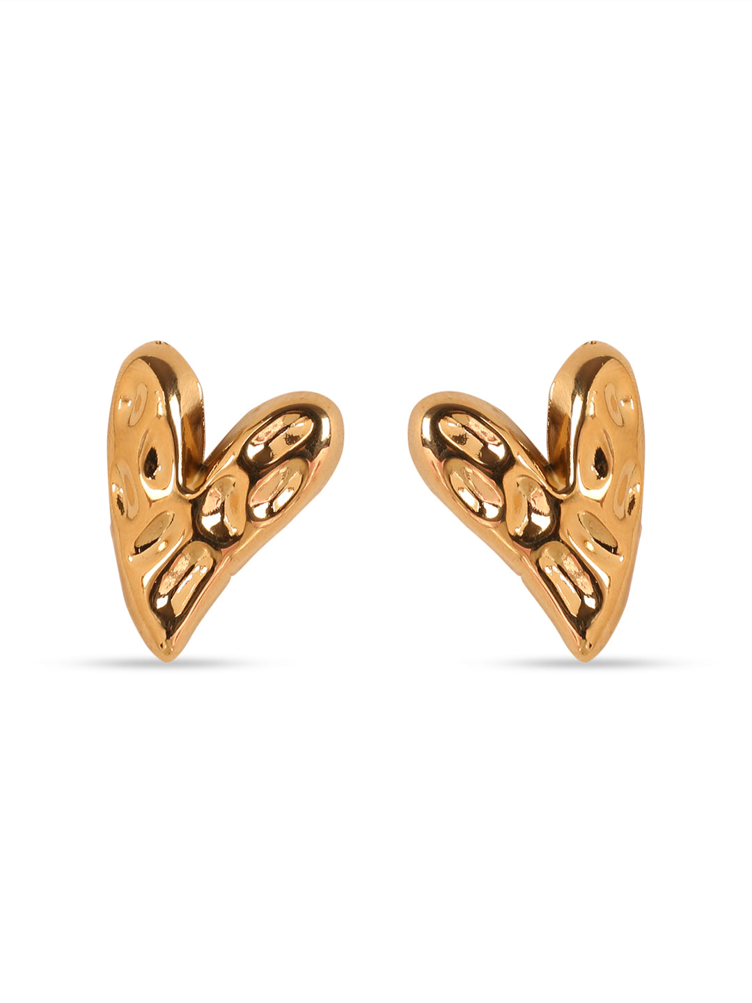 Kraze Radiant Love Heart Gold Earrings