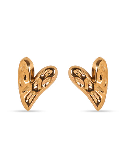 Kraze Radiant Love Heart Gold Earrings