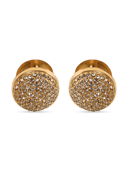 Golden Brilliance Round Stud Earrings