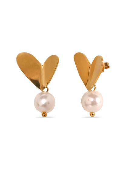 Kraze Elegant Dainty Gold Heart Earrings