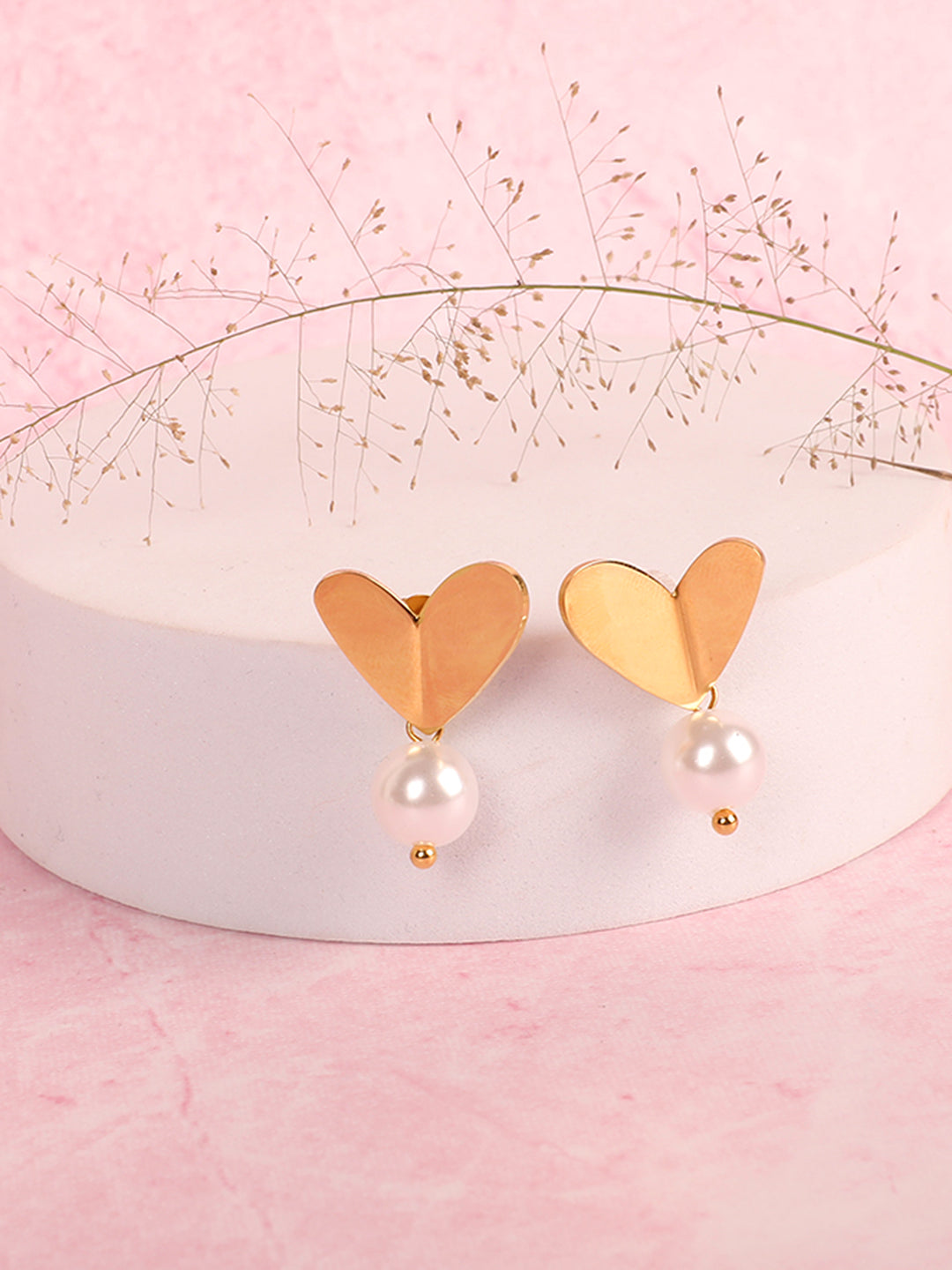 Kraze Elegant Dainty Gold Heart Earrings