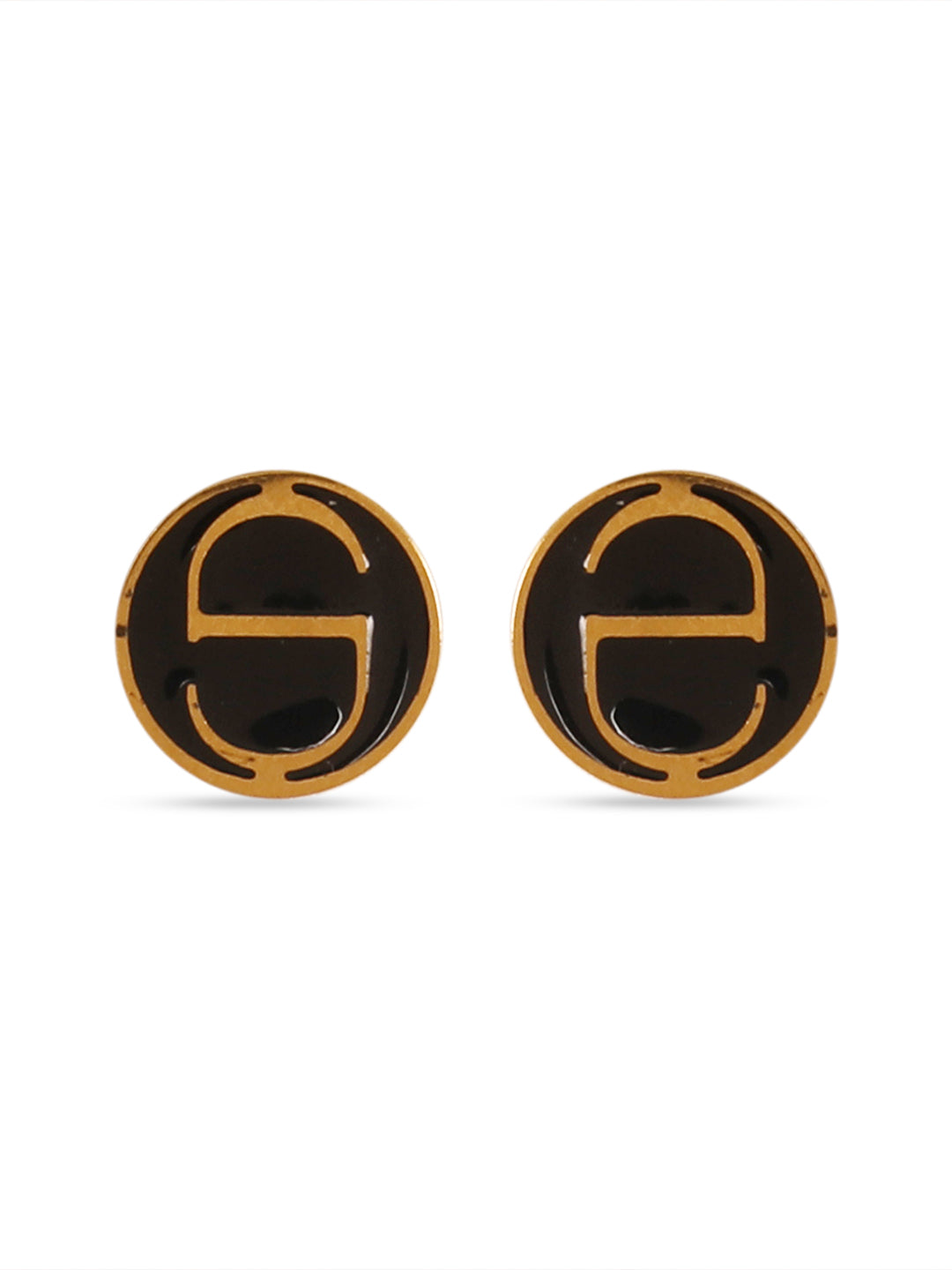 Royal Black & Gold Elegance Studs