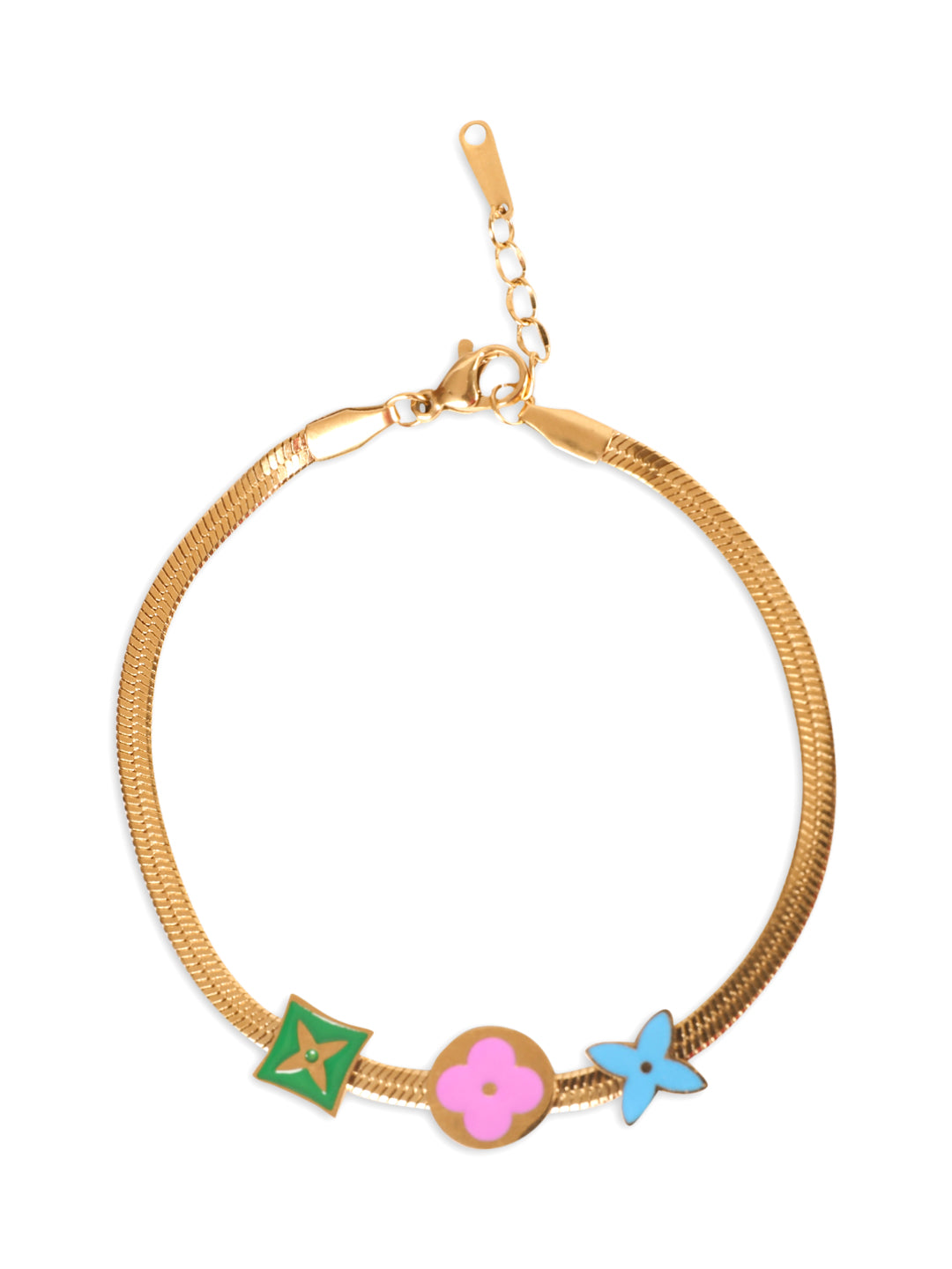 Aurora Charm Multicolor Gold Bracelet