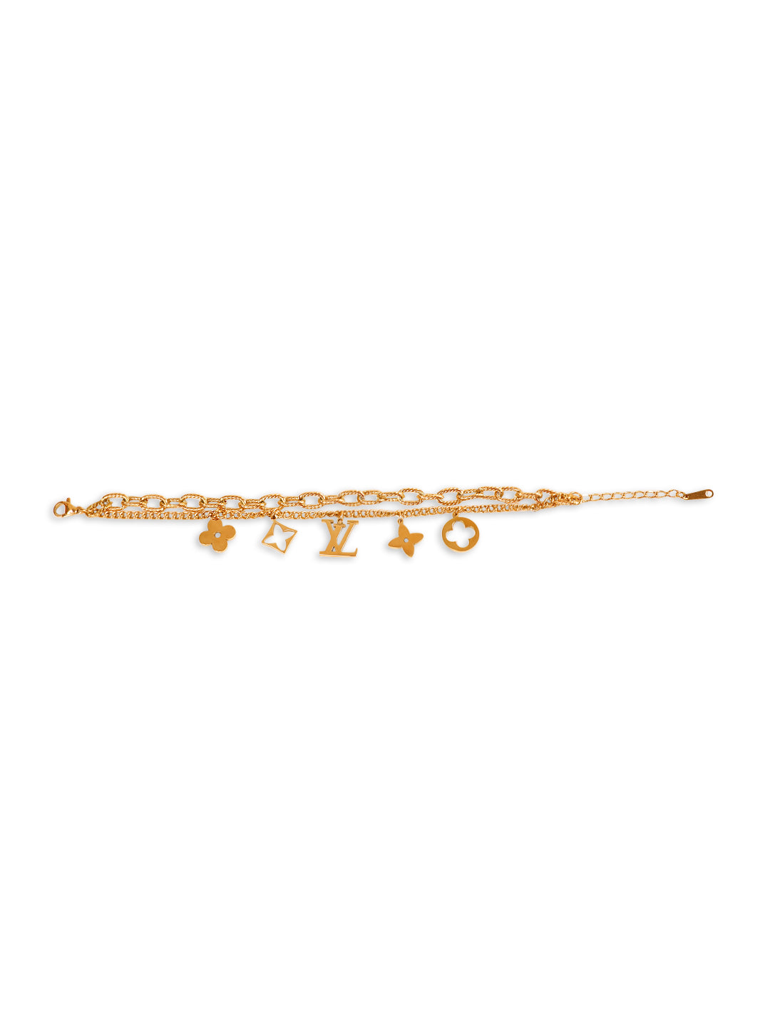 Kraze Royal Stacks Gold-Plated Charm Bracelet