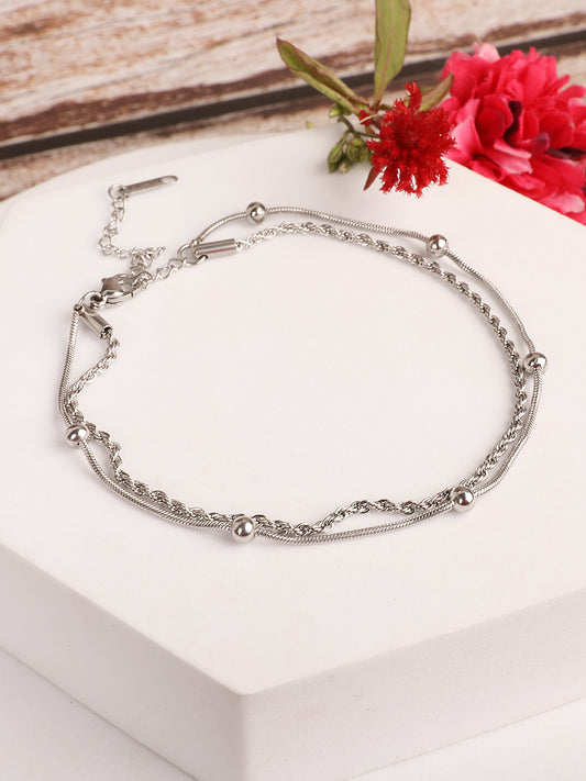 Graceful Charm Korean Silver-Plated Anklet