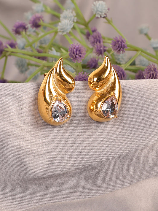 Korean Chic Gold-Plated Earrings