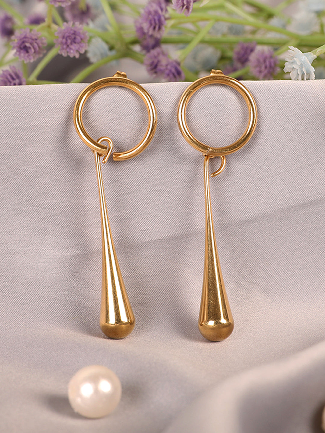 Golden Glimmer Statement Earrings