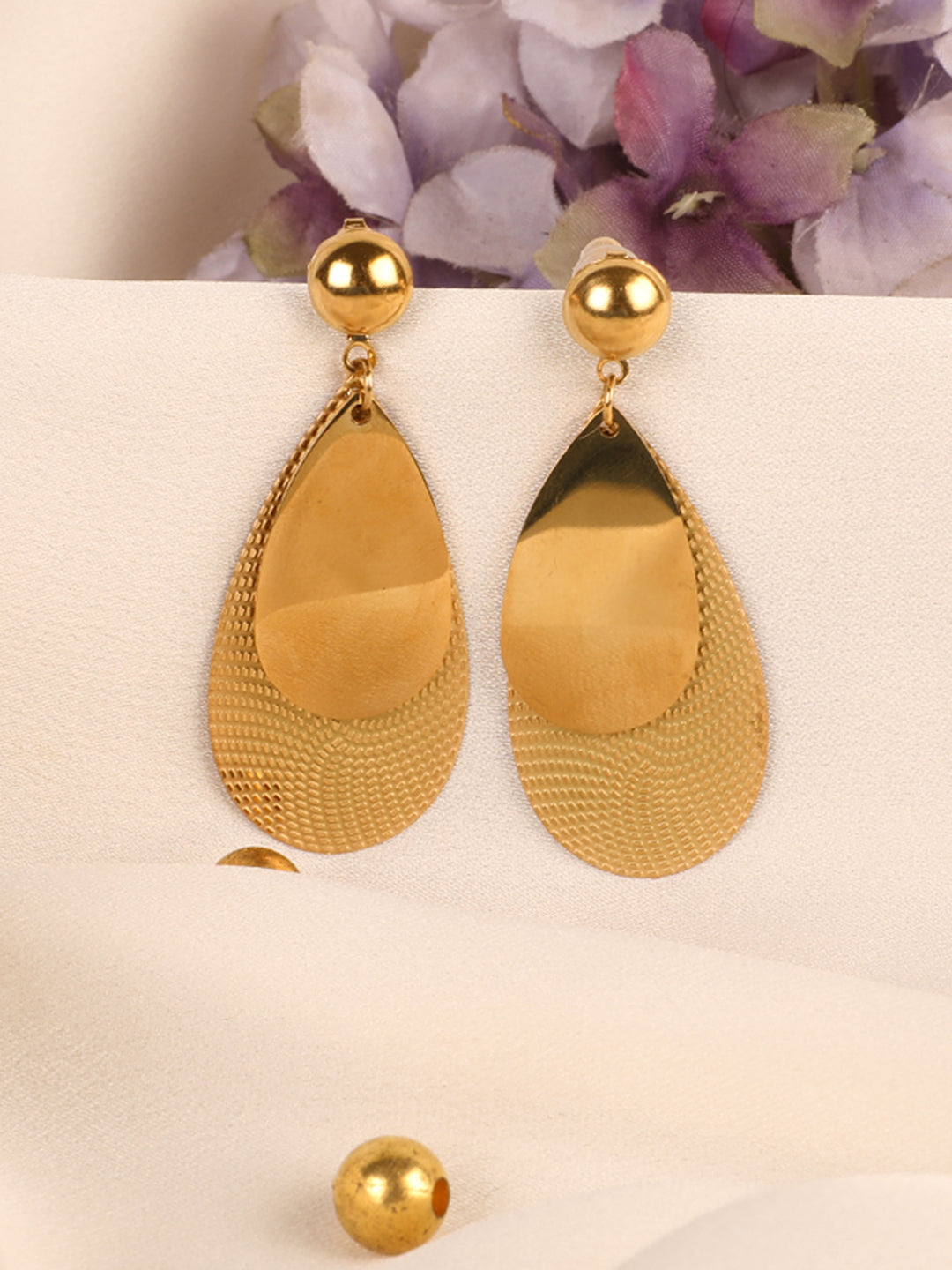 Kraze Golden Glow Korean Drop Earrings