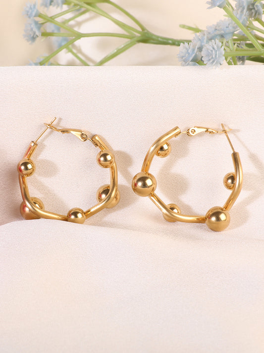 Kraze Korean Style Luxe Gold Hoops