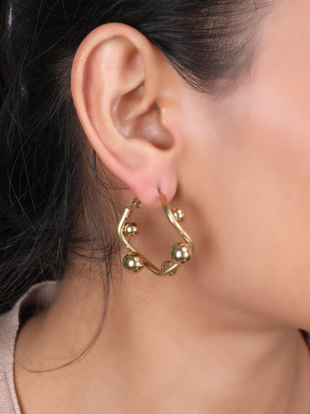 Kraze Korean Style Luxe Gold Hoops