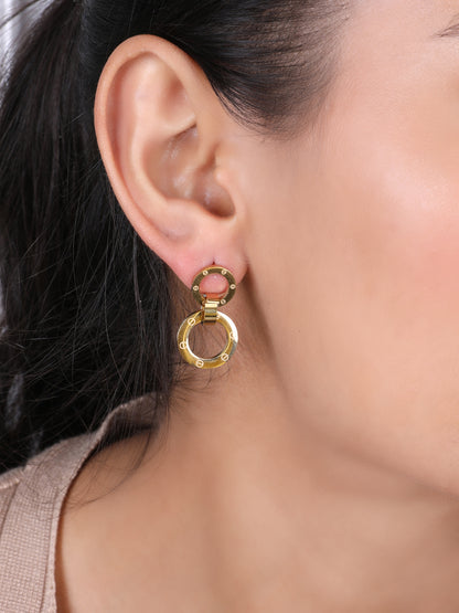 Golden Halo Round Earrings