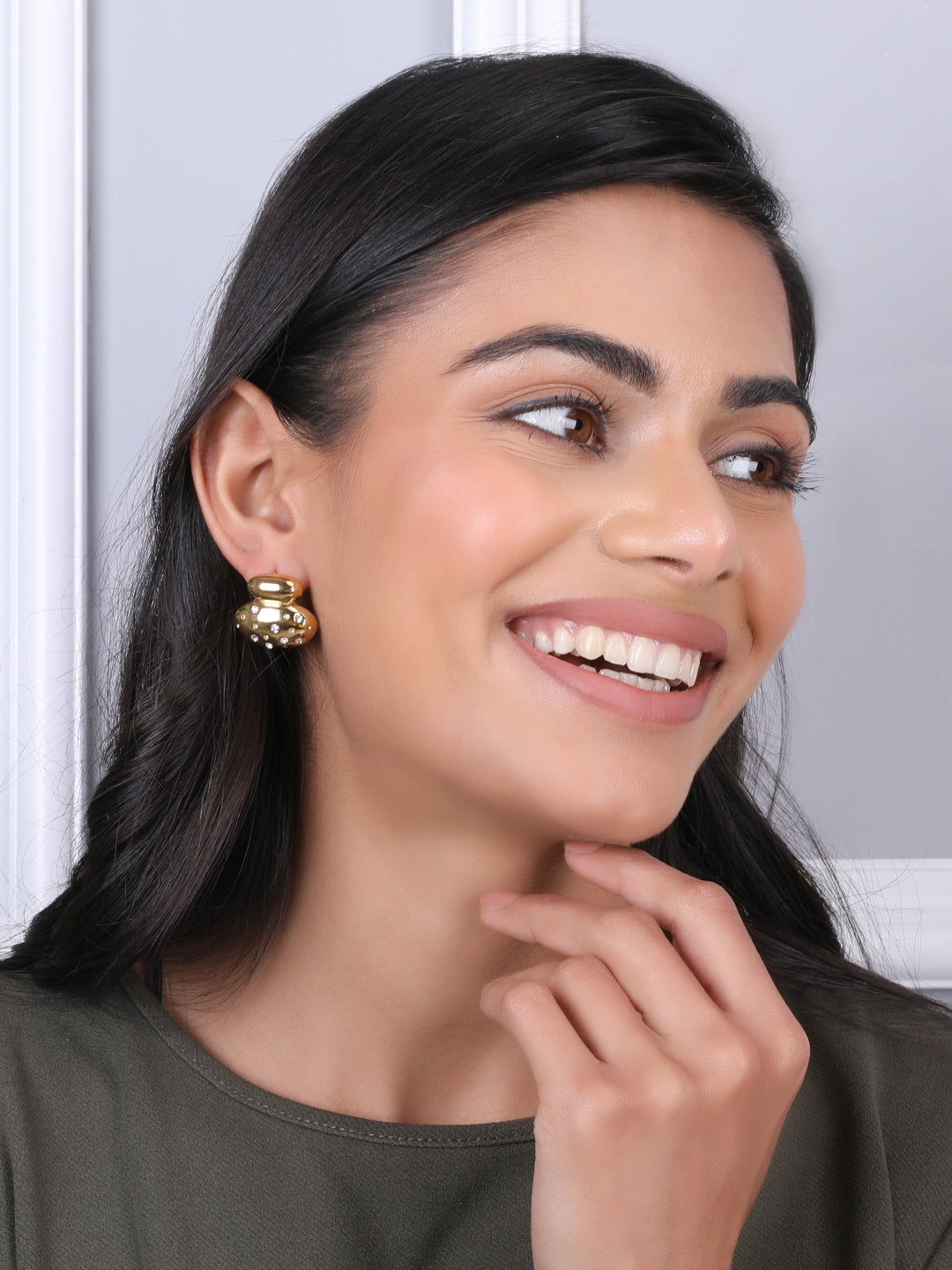 Golden Flow Korean Statement Earrings