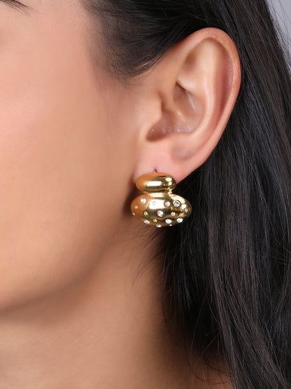 Golden Flow Korean Statement Earrings