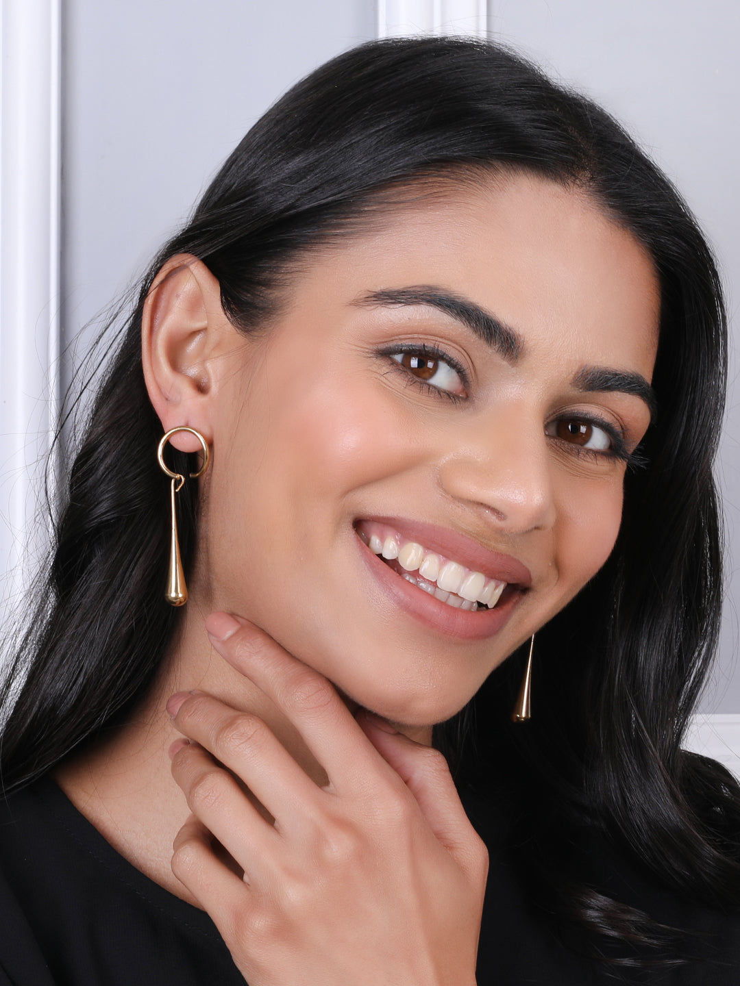 Golden Glimmer Statement Earrings